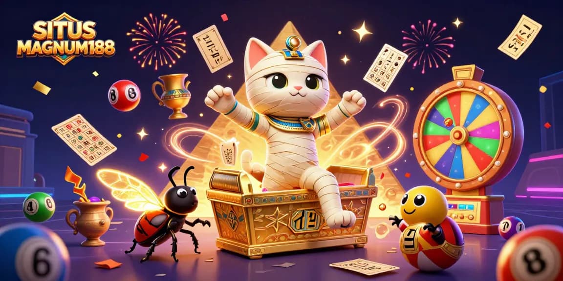 SITUS MAGNUM188 brings vibrant lottery action to life with a captivating 3D illustration.