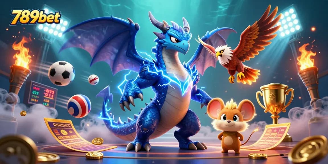 Bet on your favorite sports with 789bet, featuring dynamic 3D illustration of thrilling gameplay.