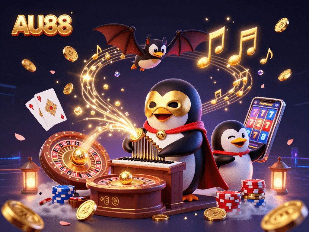 Experience gaming excitement with AU88 in a vibrant scene full of action and winning elements.
