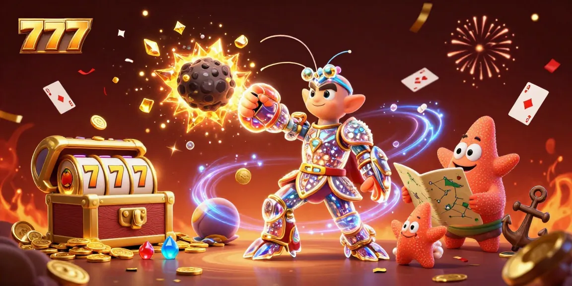 Experience the dynamic thrill of 777 gameplay with a galactic samurai and treasures exploding in a vivid 3D scene.