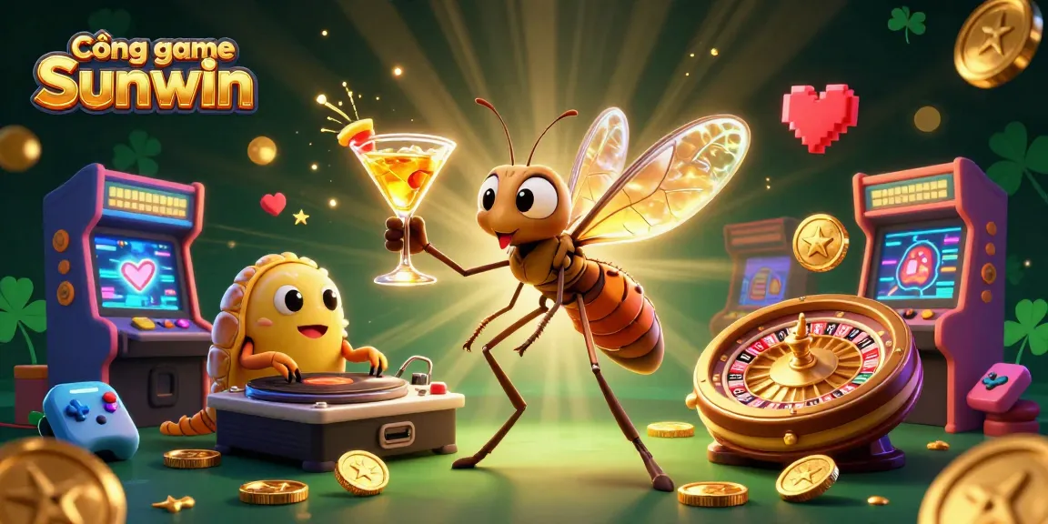 Cổng game Sunwin offers an engaging casino experience featuring vibrant 3D characters in a dynamic gaming scene.