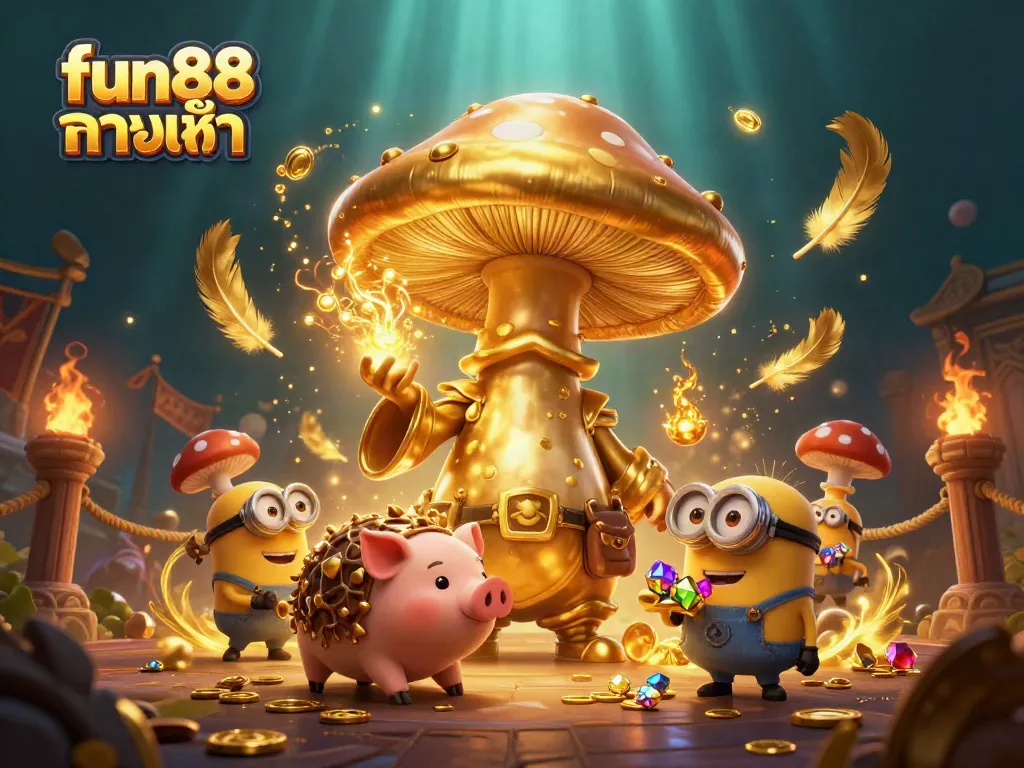 Experience fun88 ทางเข้า ล่าสุด with a vibrant 3D wizard scene full of treasures and gambling elements.