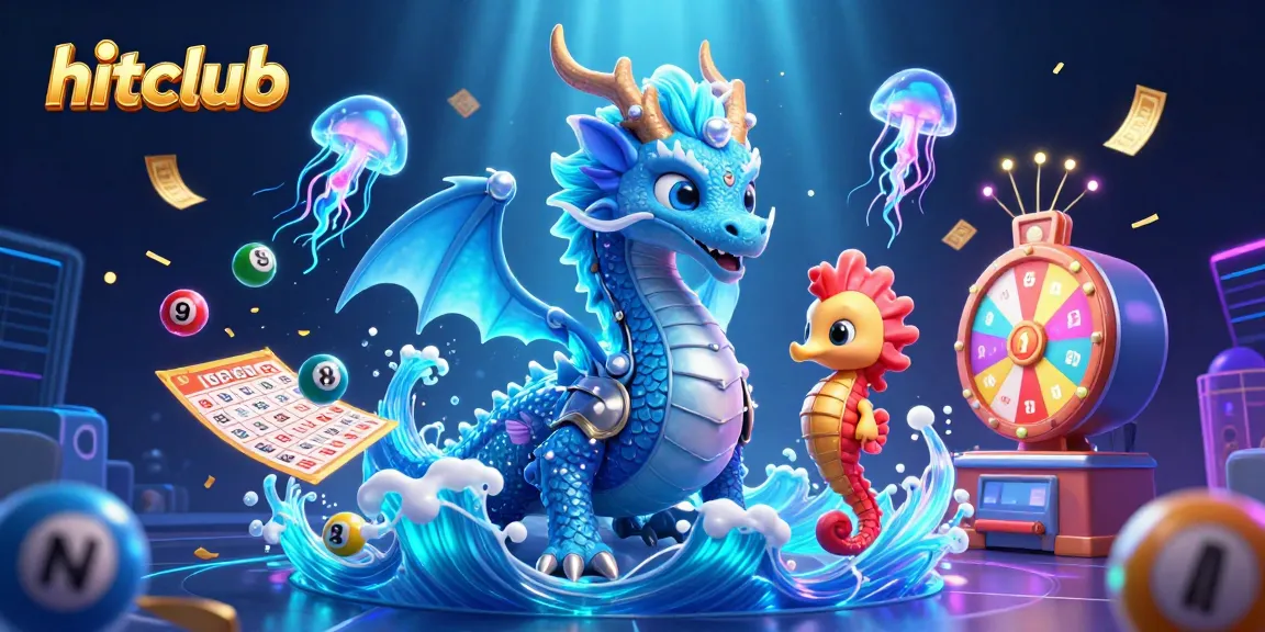 Engage with hitclub's dynamic underwater lottery scene featuring vibrant characters and casino elements.