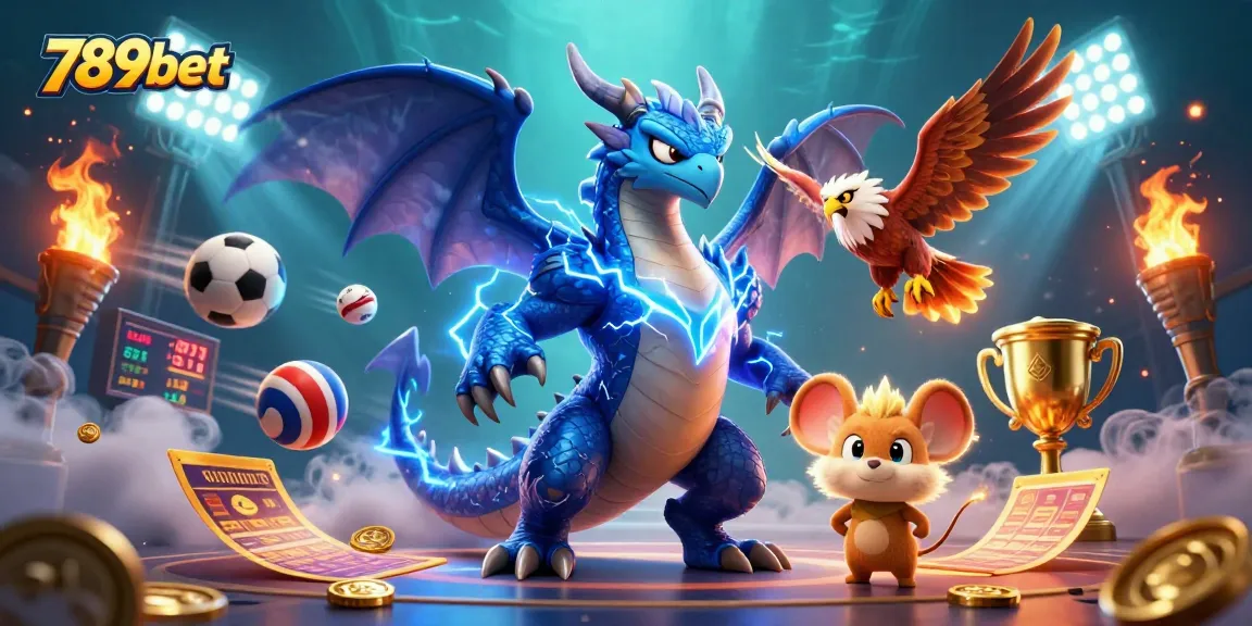 Bet on your favorite sports with 789bet, featuring dynamic 3D illustration of thrilling gameplay.