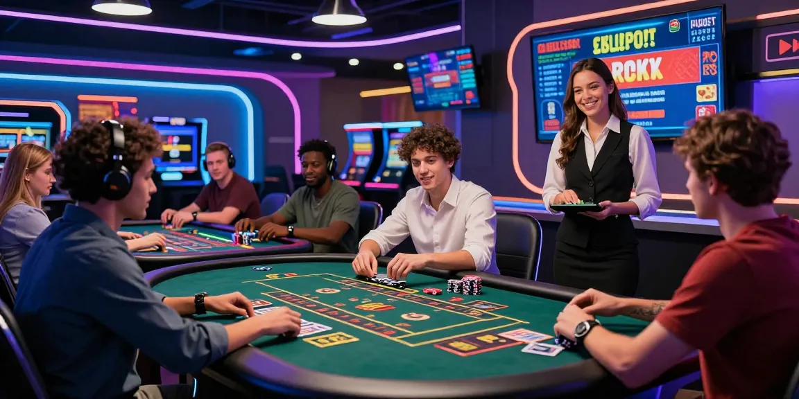 Exciting live casino gaming session at 68gamebai, showcasing diverse players engaged at high-tech tables.