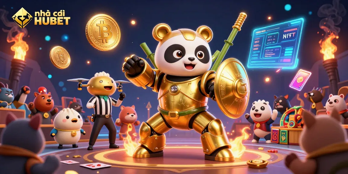 Engage in thrilling gameplay at nhà cái HUBET with a vibrant 3D casino illustration.