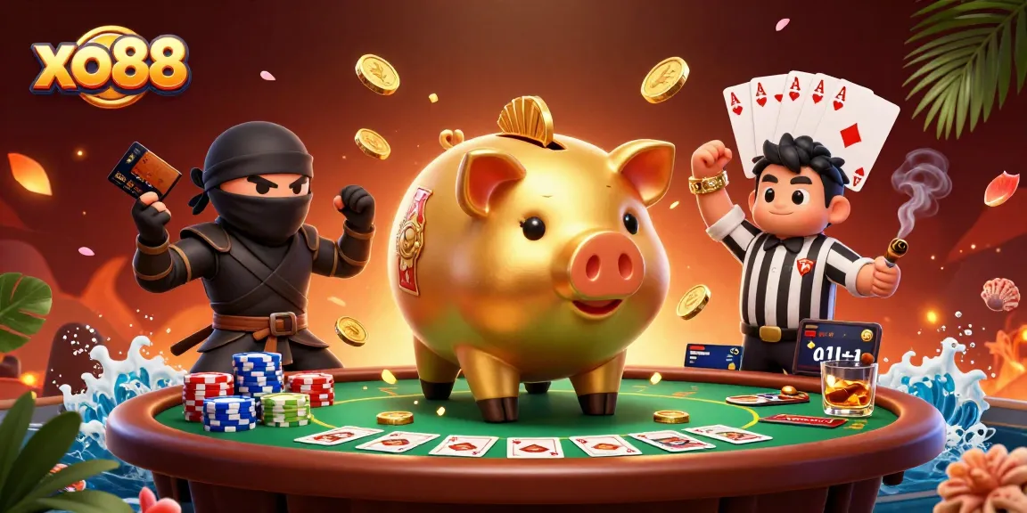xo88 showcases an action-packed casino showdown with vibrant characters and rich details.