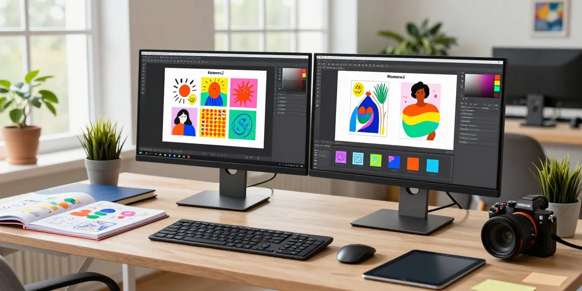 Designer utilizing nano banana 2 AI image editor in a vibrant creative studio.