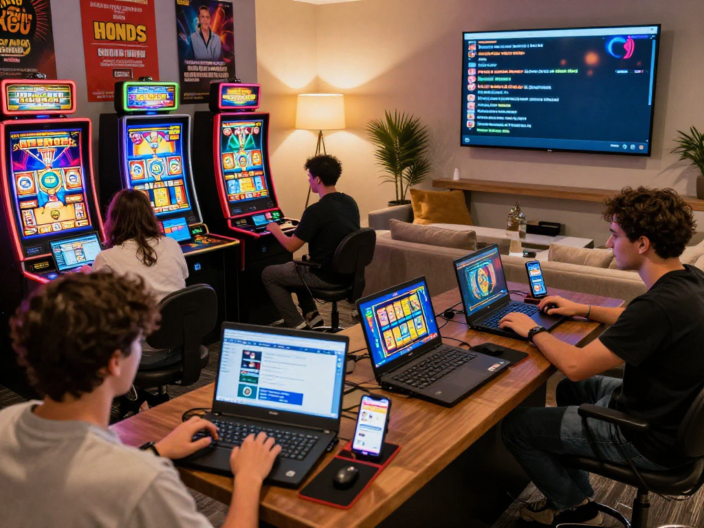 Giocatori nei casino sicuri non AAMS che si divertono con giochi online in un ambiente accogliente.