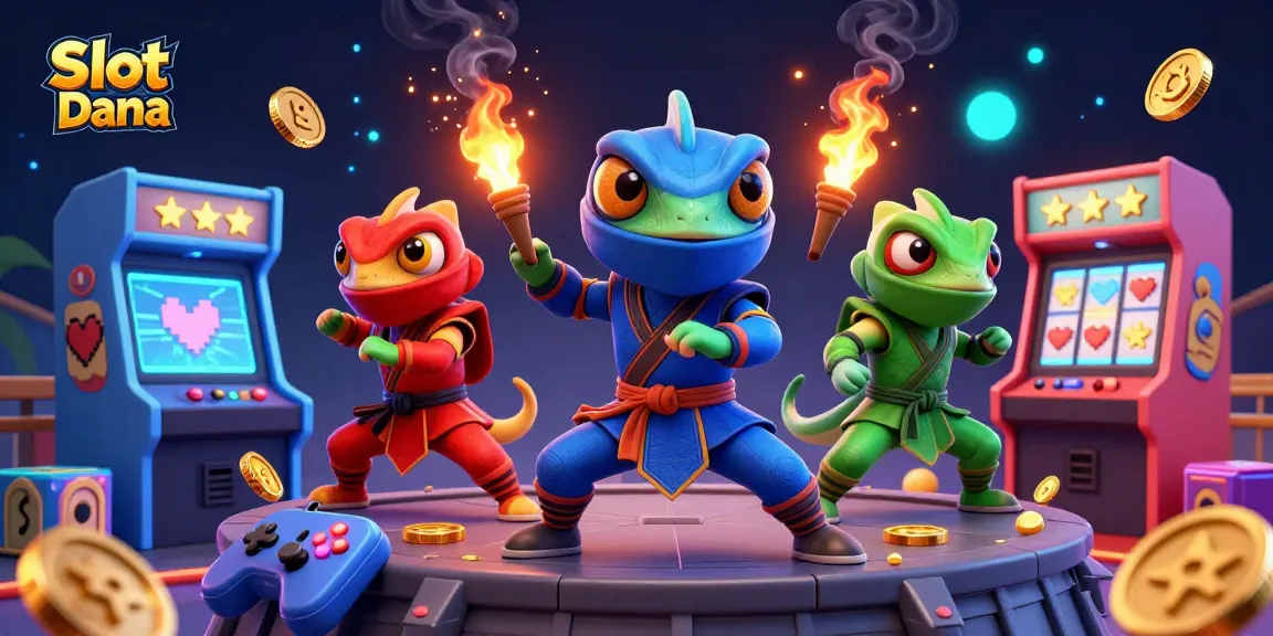 Experience thrilling wins with Slot Dana's engaging gaming atmosphere featuring vibrant 3D chameleons.