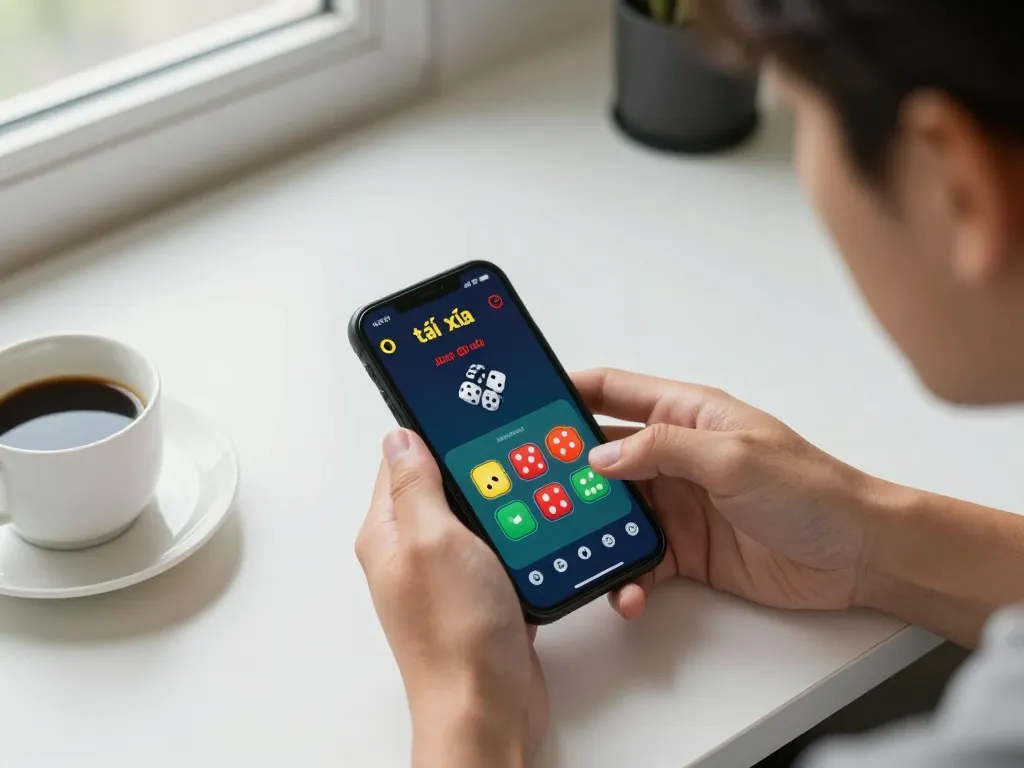 Tài xỉu online gameplay on a smartphone showcasing exciting dice results and user-friendly interface.