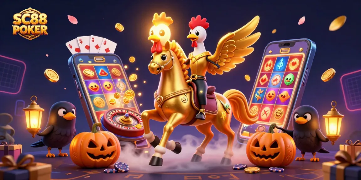 Experience thrilling action at SC88 POKER with vibrant animated slots, dynamic games, and festive atmosphere.