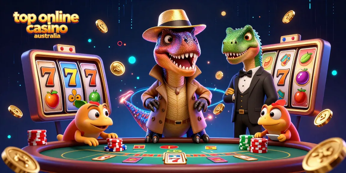 Experience thrilling gameplay at the top online casino Australia with animated characters at a blackjack table.