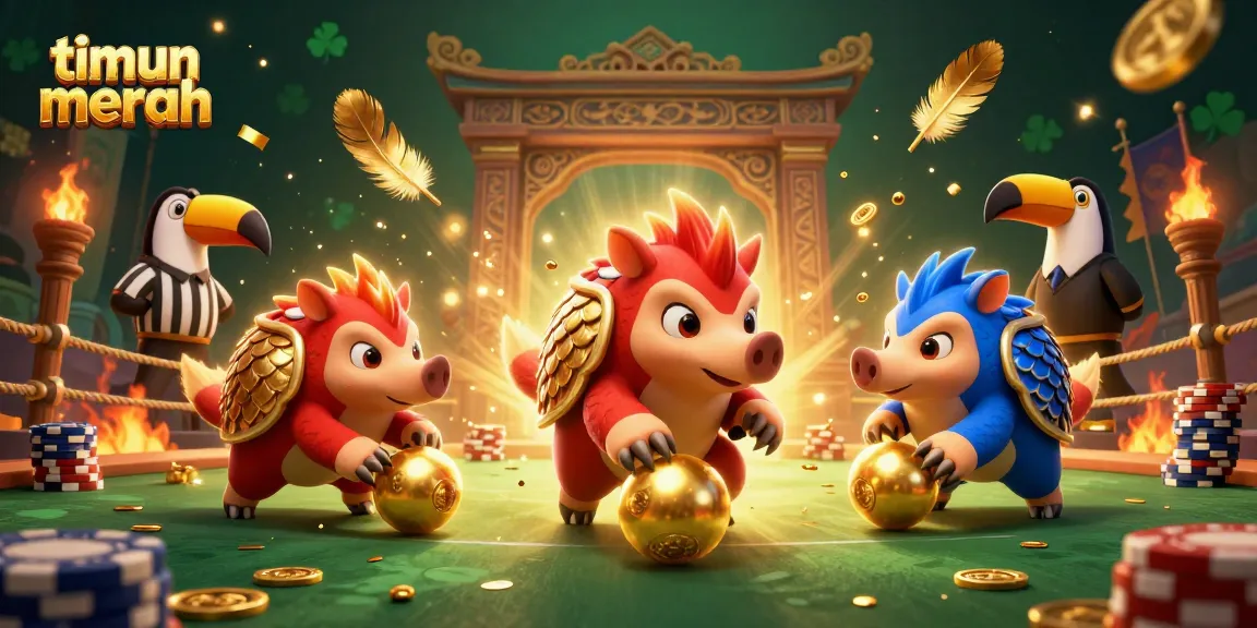 Timunmerah menyajikan permainan dengan pangolin bertarung dalam arena taruhan poker yang seru.