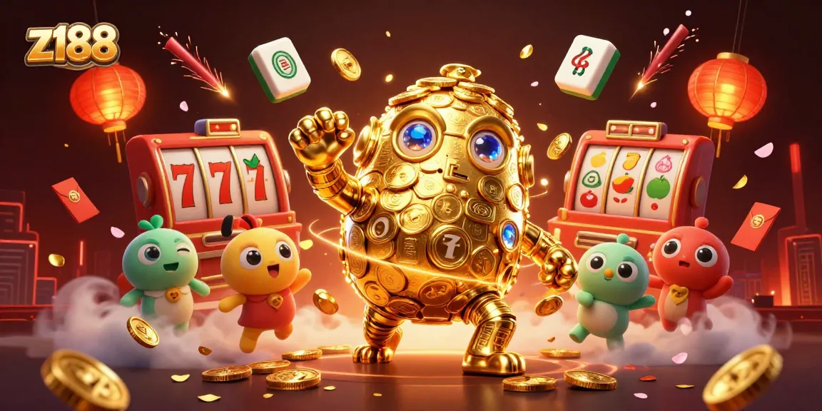 Experience thrilling slot action with z188's golden golem and dynamic casino elements.