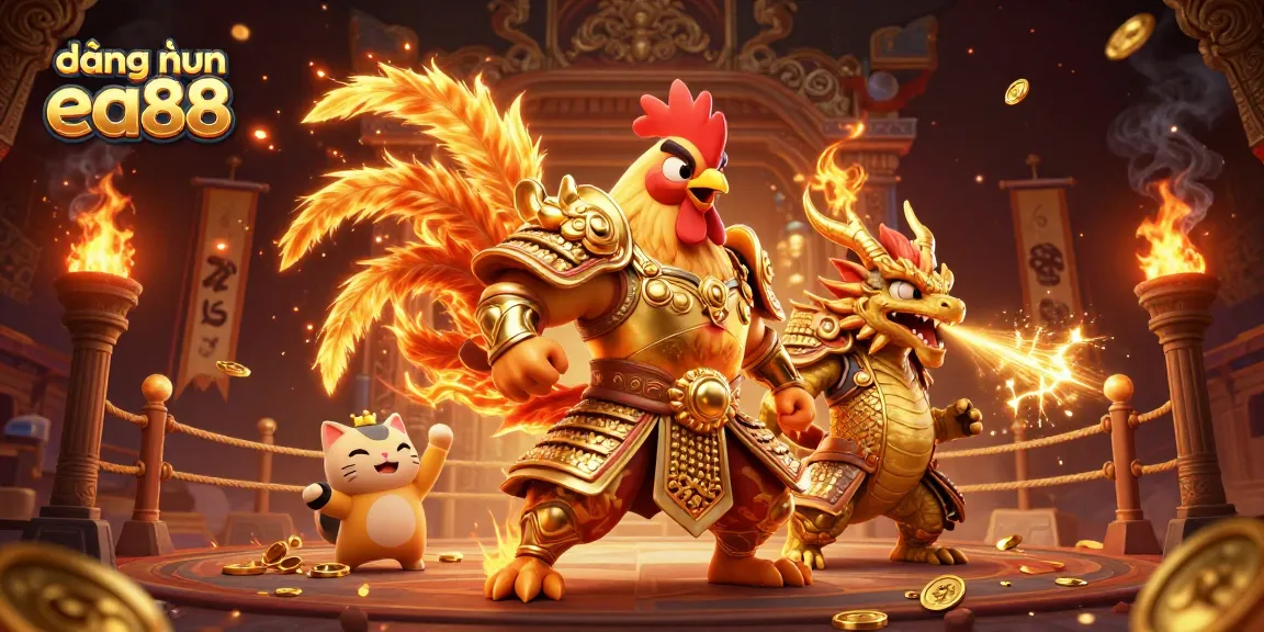 Experience action-packed gaming with đăng nhập ea88, featuring vibrant characters and lively casino elements.