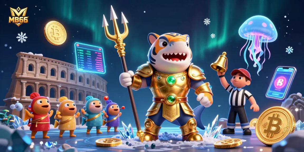 Experience thrilling gameplay at MB66 with a vivid underwater adventure featuring a shark gladiator.