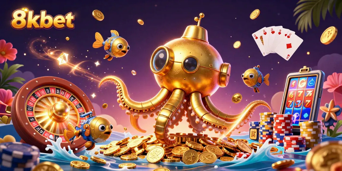 Win big at online gambling with 8xbet, showcasing a vibrant 3D casino atmosphere full of action.