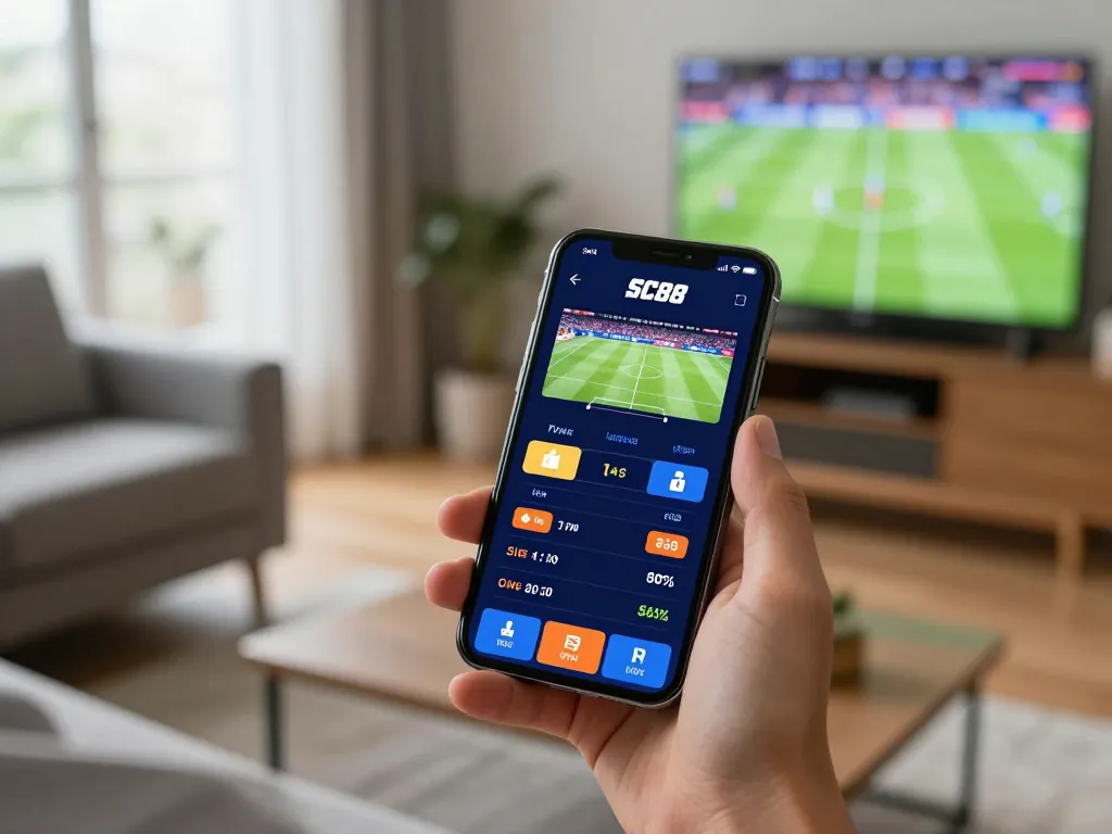 Using the SC88 app for live betting during a sports event, showcasing dynamic gameplay experience
