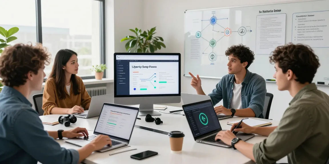 LibertySwap workspace showing engaged professionals discussing cross-chain transactions and digital finance strategies.