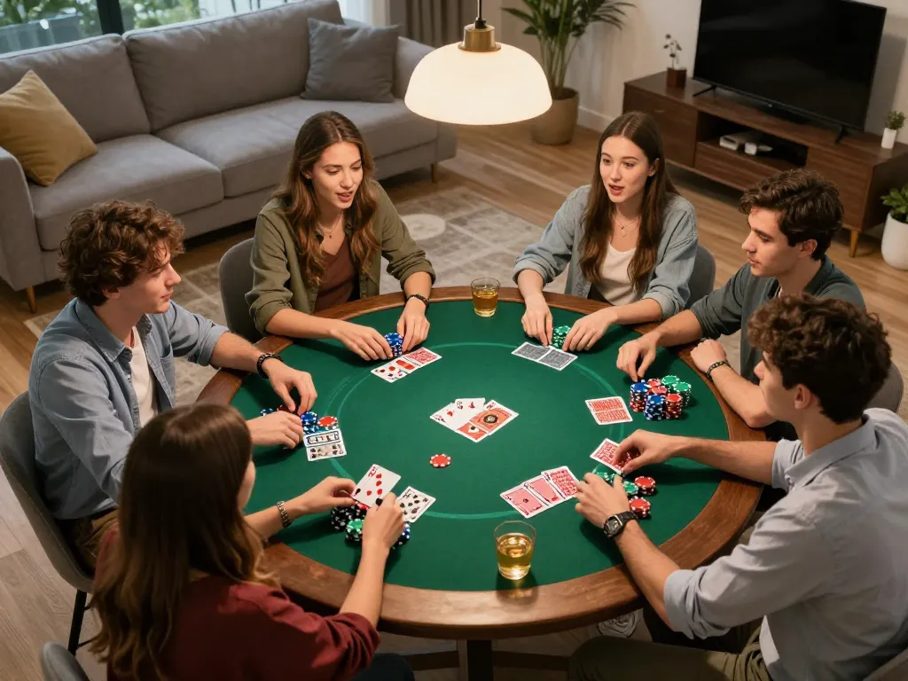 Friends enjoy strategic poker gameplay in a cozy setting, XX88 TODAY brings excitement to home games.