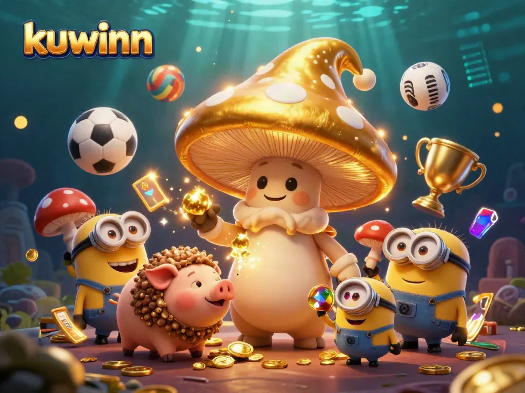 Experience dynamic sports betting action at Kuwinn with vibrant characters and magical gold!