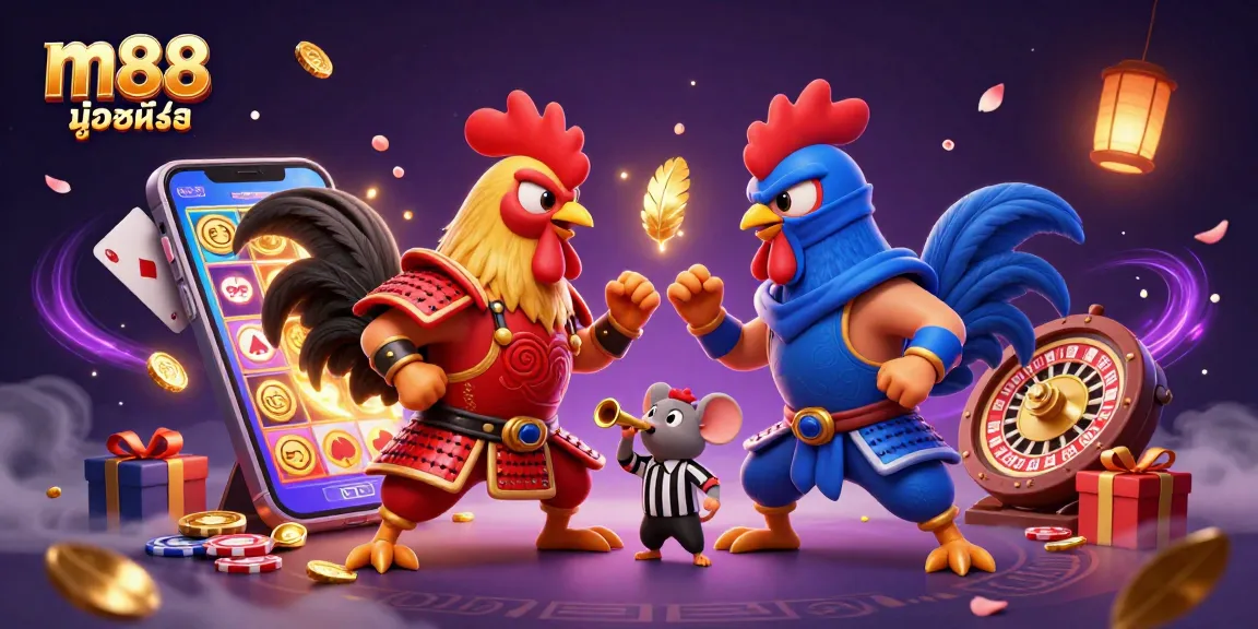 เข้าร่วมการเดิมพัน m88 มือถือ โดยมีไก่ชนที่น่าตื่นเต้น เหรียญ และองค์ประกอบคาสิโนที่มีชีวิตชีวา