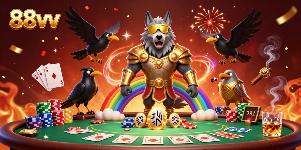 Experience the thrill of 88vv with Norse mythology characters in a dynamic casino scene.