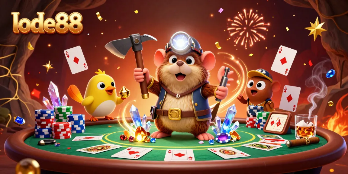 Join the treasure hunter mole and canary in the lode88 casino for thrilling poker action!