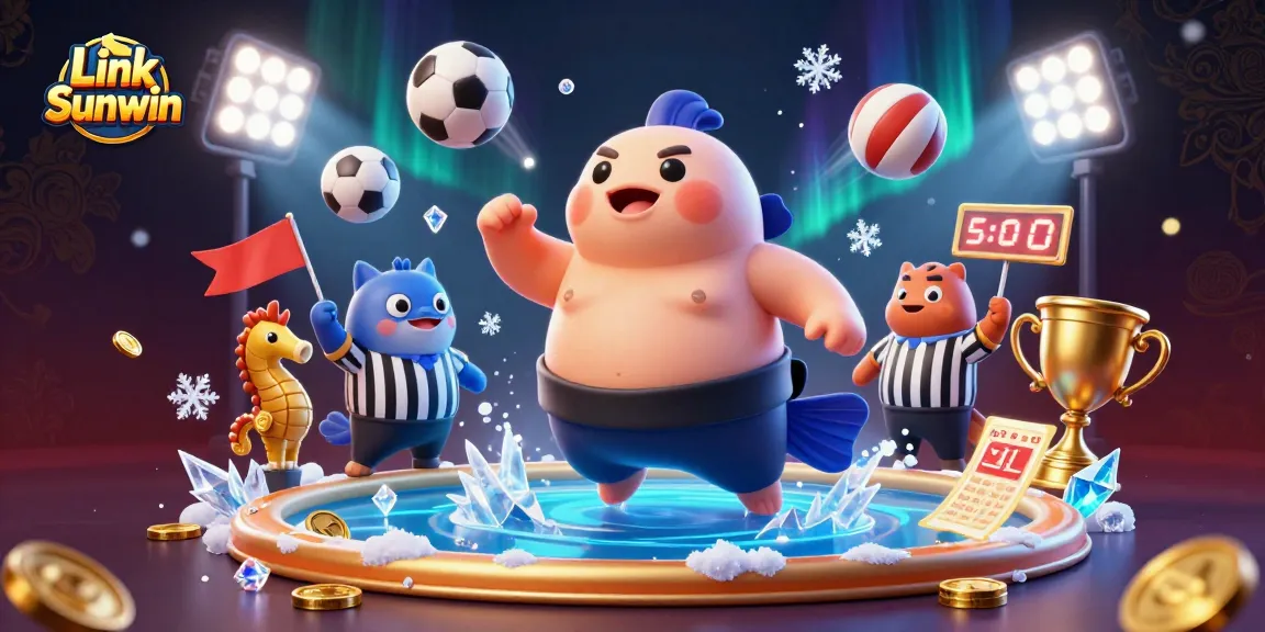 Join the fun at Link Sunwin with colorful characters and dynamic casino elements in a vibrant underwater scene.