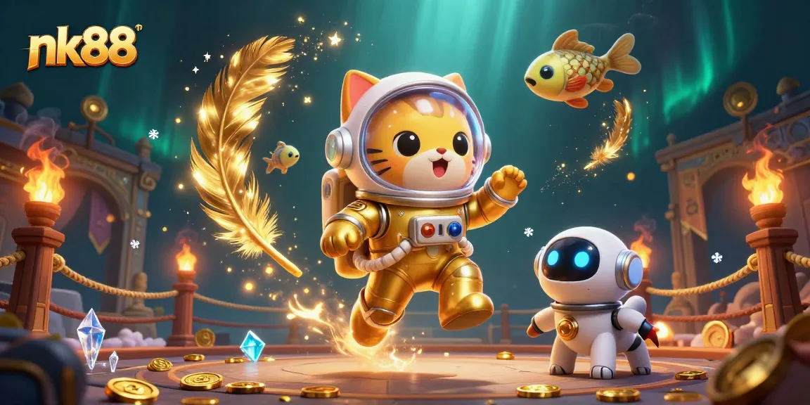 Experience big wins at nk88 in a vibrant online casino universe with alien creatures and golden treasures.