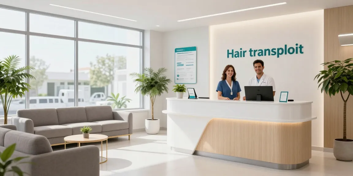 Hair transplant turkey consultation at modern clinic promoting patient care and medical services.