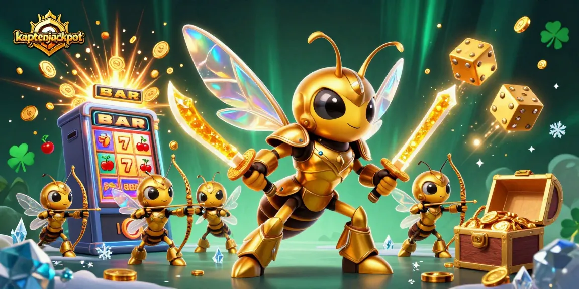 Win big with kaptenjackpot in this vibrant 3D illustration featuring dynamic casino elements.