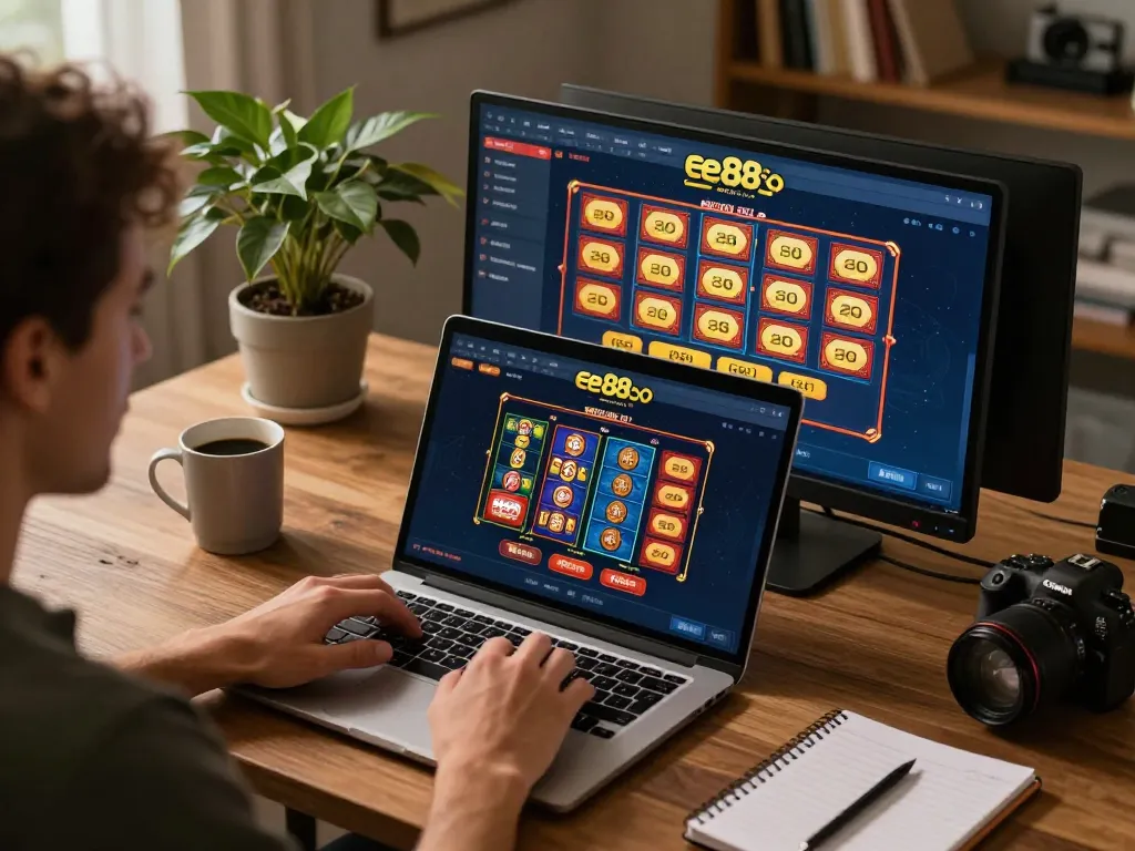 Player engaged in gameplay on ee88go, showcasing online poker with a focused atmosphere.