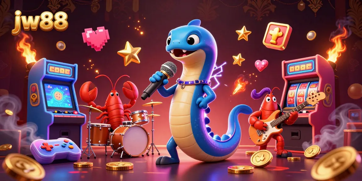 Celebrate winning moments at jw88 with vibrant characters in an underwater casino illustration