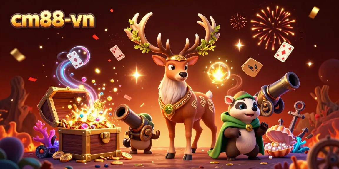 Experience the thrill of gaming at cm88-vn with engaging illustrations and vibrant casino elements.