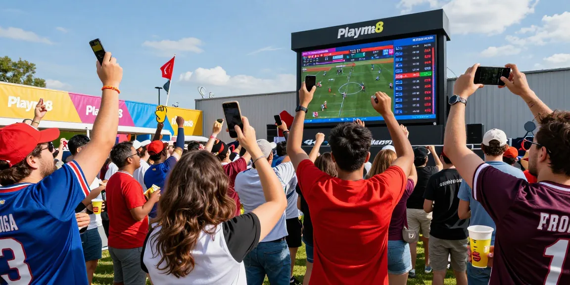 ผู้คนให้การสนับสนุน playme8 sportsbook ที่สนามกีฬาในบรรยากาศที่มีชีวิตชีวา