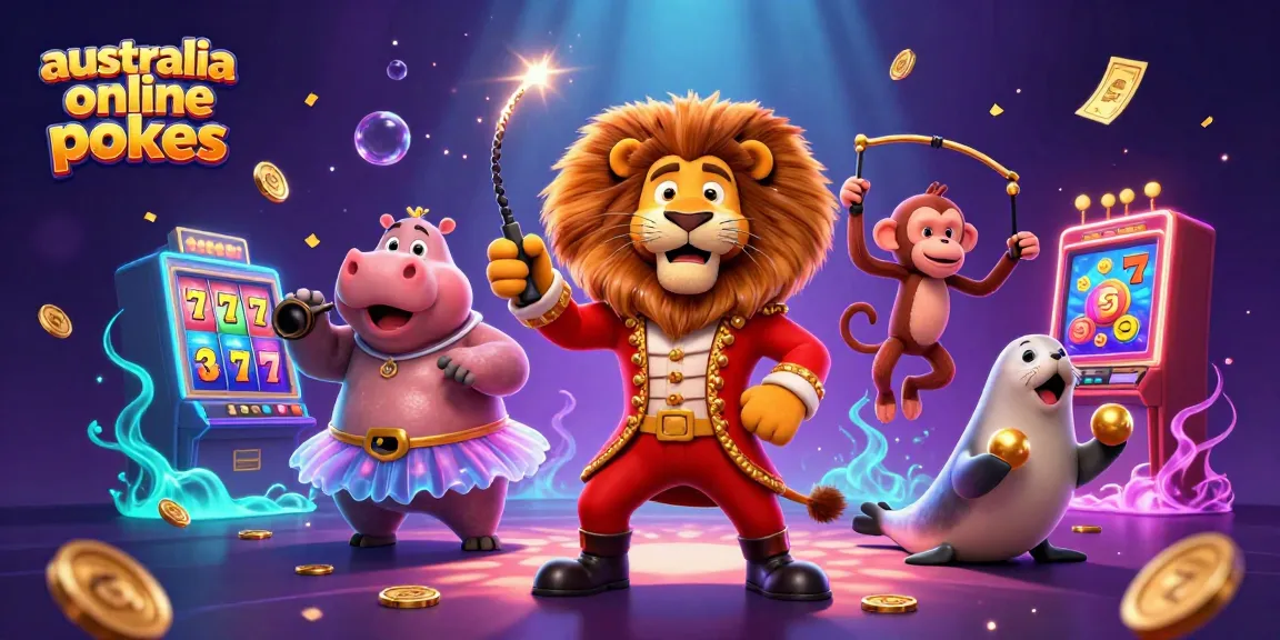Experience the thrill of australia online pokies with vibrant characters and dynamic elements in a magical casino scene.